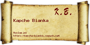 Kapche Bianka névjegykártya